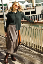 Load image into Gallery viewer, Bridge And Lord - Skirt With Flared Hem - Mocha
