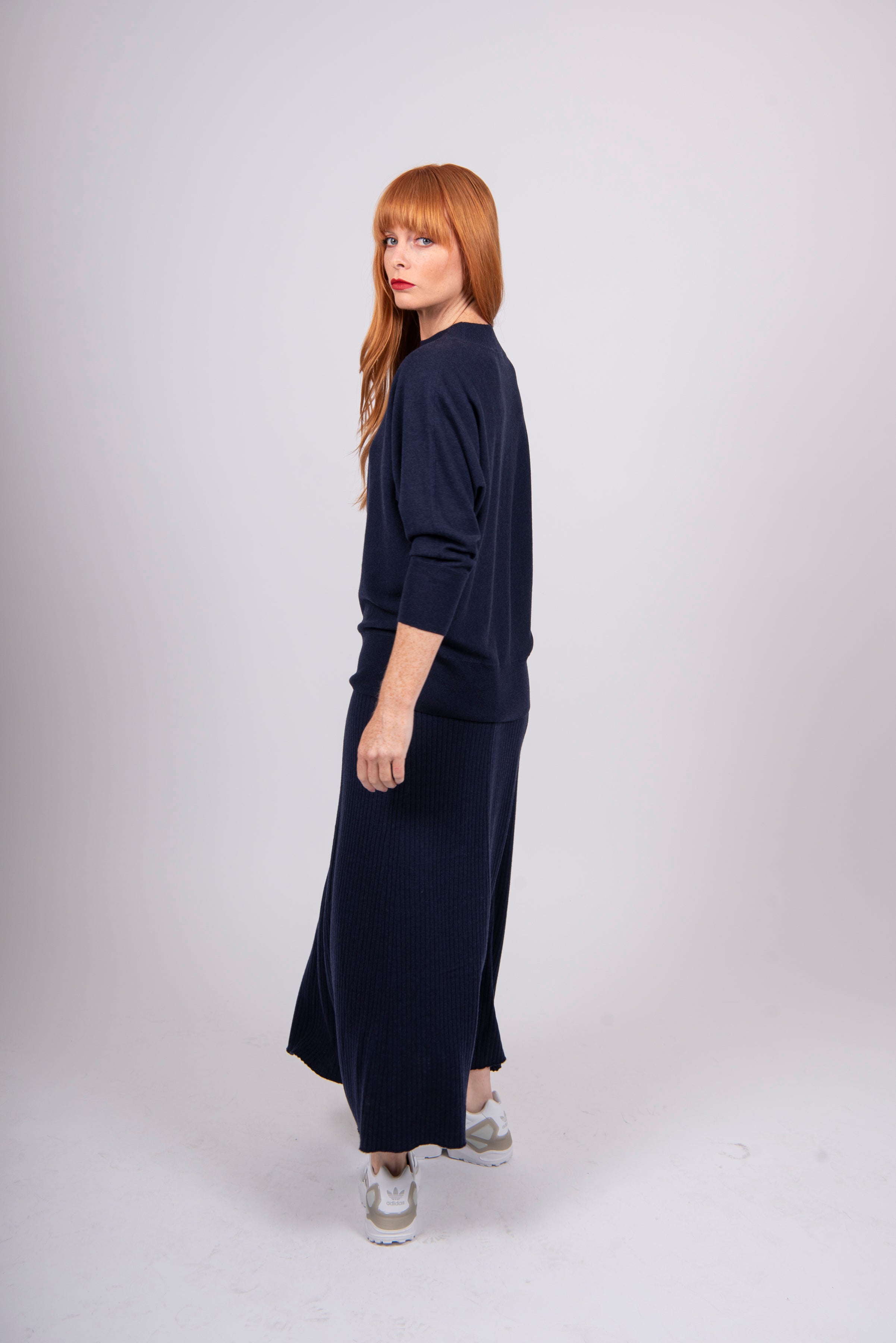Bridge And Lord - Skirt With Flared Hem - Navy