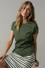 Load image into Gallery viewer, Cloth Paper Scissors - Shaped Hem Tee - Fairway Green
