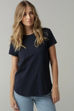 Load image into Gallery viewer, Cloth Paper Scissors - Shaped Hem Tee - Parisian Navy
