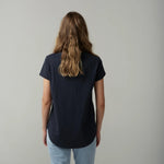 Load image into Gallery viewer, Cloth Paper Scissors - Shaped Hem Tee - Parisian Navy
