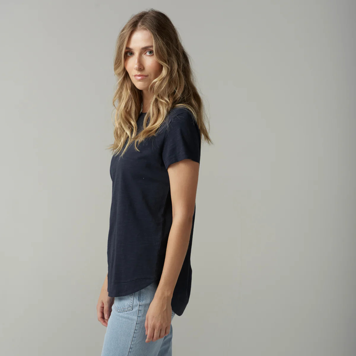 Cloth Paper Scissors - Shaped Hem Tee - Parisian Navy