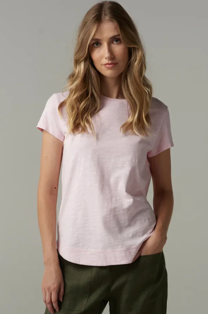 Cloth Paper Scissors - Shaped Hem Tee - Pink Touch