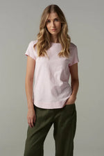 Load image into Gallery viewer, Cloth Paper Scissors - Shaped Hem Tee - Pink Touch
