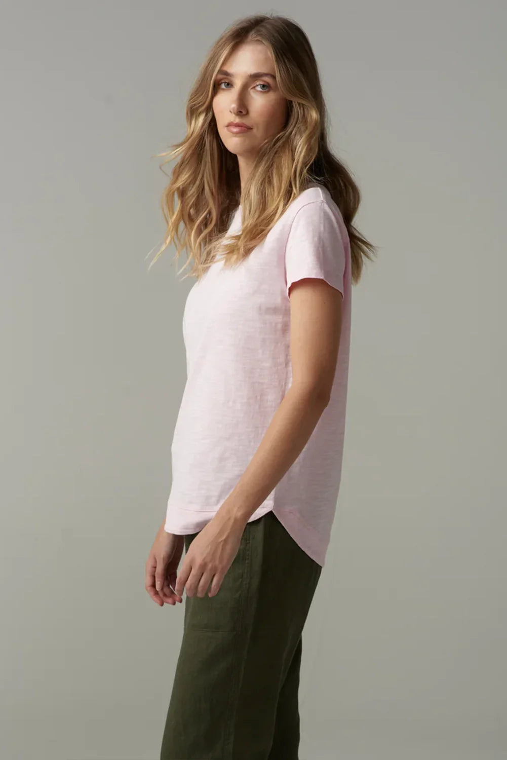 Cloth Paper Scissors - Shaped Hem Tee - Pink Touch