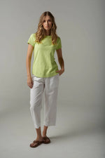 Load image into Gallery viewer, Cloth Paper Scissors - Shaped Hem Tee - Shadow Lime
