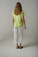Load image into Gallery viewer, Cloth Paper Scissors - Shaped Hem Tee - Shadow Lime
