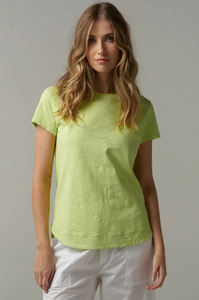 Cloth Paper Scissors - Shaped Hem Tee - Shadow Lime