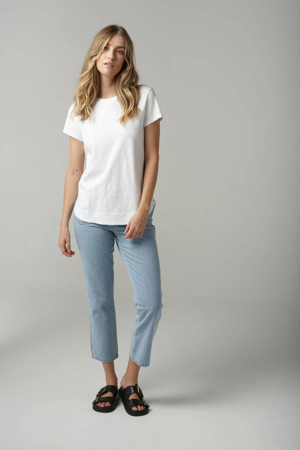 Cloth Paper Scissors - Shaped Hem Tee - White