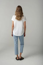Load image into Gallery viewer, Cloth Paper Scissors - Shaped Hem Tee - White
