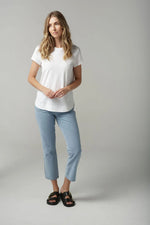 Load image into Gallery viewer, Cloth Paper Scissors - Shaped Hem Tee - White
