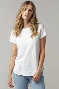 Cloth Paper Scissors - Shaped Hem Tee - White