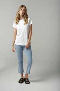 Cloth Paper Scissors - Shaped Hem Tee - White
