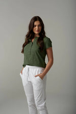 Load image into Gallery viewer, Cloth Paper Scissors - Henley Tee - Fairway Green
