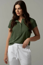 Load image into Gallery viewer, Cloth Paper Scissors - Henley Tee - Fairway Green
