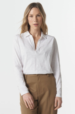 Load image into Gallery viewer, Cloth Paper Scissors - The Collared Henley - White
