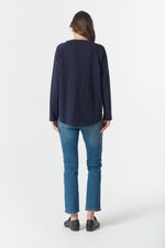 Load image into Gallery viewer, Cloth Paper Scissors - Raglan Tee On Repeat - Parisian Navy
