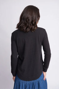 Cloth Paper Scissors Shaped Hem Tee Black