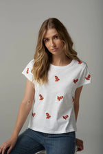 Load image into Gallery viewer, Cloth Paper Scissors - Embroidered Boots Tee - White
