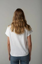 Load image into Gallery viewer, Cloth Paper Scissors - Embroidered Boots Tee - White
