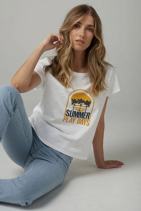 Cloth Paper Scissors - Summer Play Printed Tee - Navy