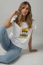 Load image into Gallery viewer, Cloth Paper Scissors - Summer Play Printed Tee - Navy
