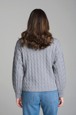 Load image into Gallery viewer, Cloth Paper Scissors - Crew Neck Cable Chunky Knit - Moody Blue
