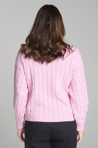 Cloth Paper Scissors - Crew Neck Cable Chunky Knit - Rose Petal