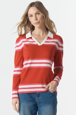 Load image into Gallery viewer, Cloth Paper Scissors - Sun Chaser Polo Knit - Scarlet
