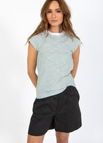 Load image into Gallery viewer, Coster Copenhagen - Heart 1180 Ellen Stripe Short Sleeved Tee - Green Stripe
