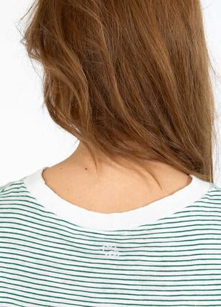 Coster Copenhagen - Heart 1180 Ellen Stripe Short Sleeved Tee - Green Stripe