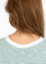 Load image into Gallery viewer, Coster Copenhagen - Heart 1180 Ellen Stripe Short Sleeved Tee - Green Stripe
