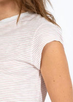 Load image into Gallery viewer, Coster Copenhagen - Heart 1180 Ellen Stripe Short Sleeved Tee - Rose Stripe
