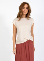 Load image into Gallery viewer, Coster Copenhagen - Heart Metallic Tee - Sand/Gold
