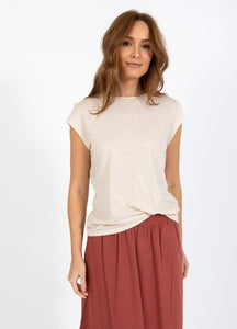 Coster Copenhagen - Heart Metallic Tee - Sand/Gold