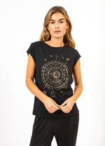 Load image into Gallery viewer, Coster Copenhagen - CC Heart Soleil Cap Sleeves Tee - Black
