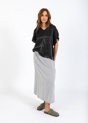 Coster Copenhagen - Heart Jolie Metallic Top With Gathers - Black
