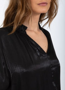Coster Copenhagen - Heart Jolie Metallic Top With Gathers - Black