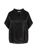 Coster Copenhagen - Heart Jolie Metallic Top With Gathers - Black