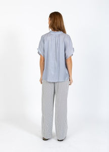 Coster Copenhagen - Heart Jolie Metallic Top With Gathers - Grey/Blue