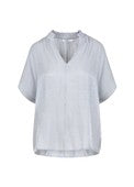 Load image into Gallery viewer, Coster Copenhagen - Heart Jolie Metallic Top With Gathers - Grey/Blue

