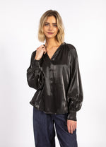 Load image into Gallery viewer, Coster Copenhagen - CC Heart Jolie Blouse With Gatherings - Black
