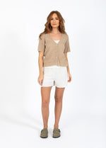 Load image into Gallery viewer, Coster Copenhagen - Heart Roselynn V Neck Cardigan - Sand
