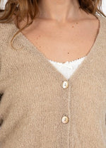 Load image into Gallery viewer, Coster Copenhagen - Heart Roselynn V Neck Cardigan - Sand
