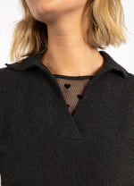 Load image into Gallery viewer, Coster Copenhagen - CC Heart Emerie Knit Polo Top - Black
