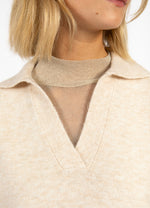 Load image into Gallery viewer, Coster Copenhagen - CC Heart Emerie Knit Polo Top - Off White Melange
