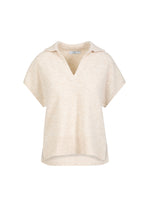 Load image into Gallery viewer, Coster Copenhagen - CC Heart Emerie Knit Polo Top - Off White Melange
