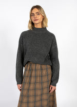 Load image into Gallery viewer, Coster Copenhagen - CC Heart Emma Turtleneck Knit - Dark Grey Melange
