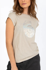 Load image into Gallery viewer, Coster Copenhagen - Heart Cap Sleeve Shell Tee - Light Khaki
