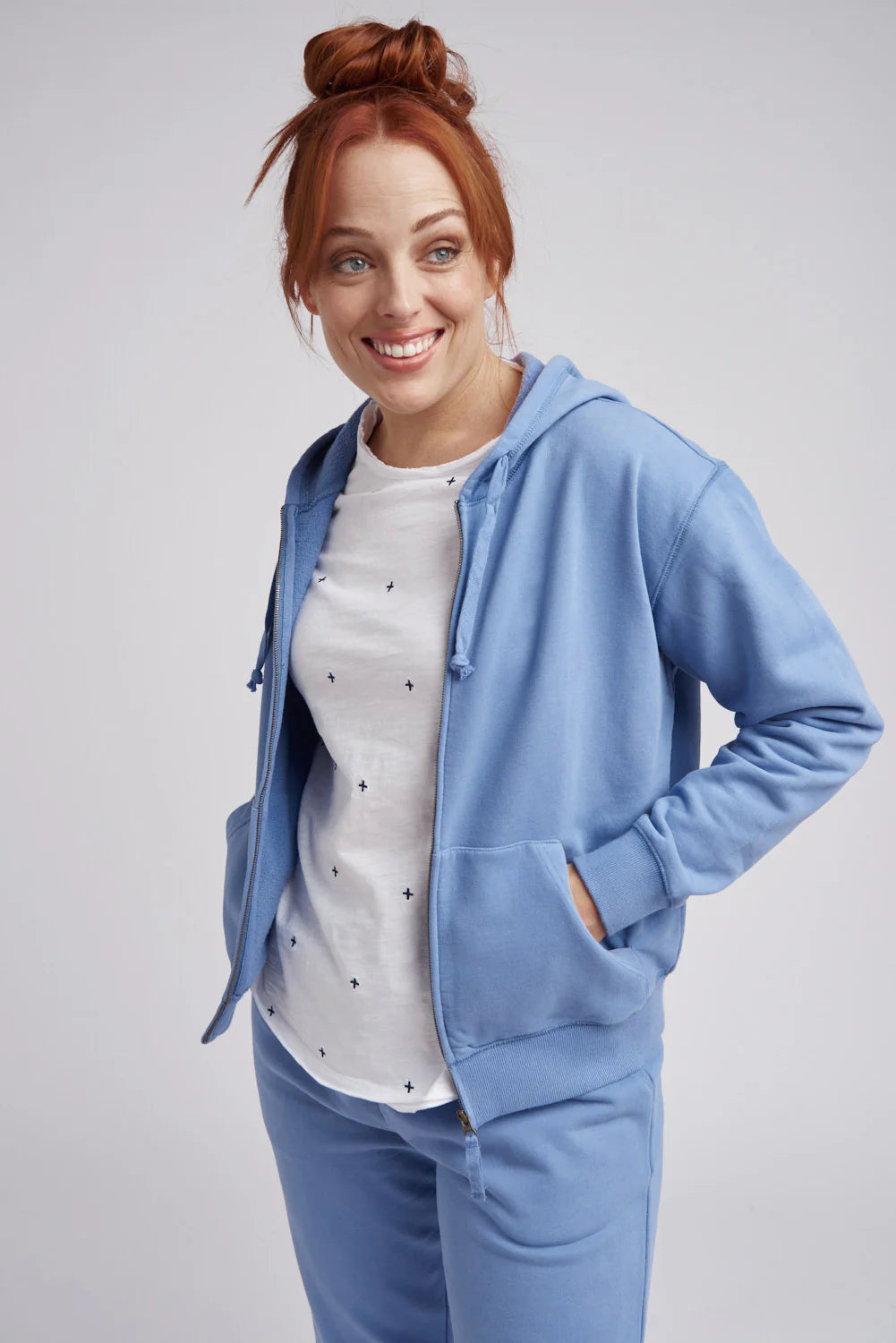 Cloth Paper Scissors - Fleece Full Zip Jacket - Denim Blue